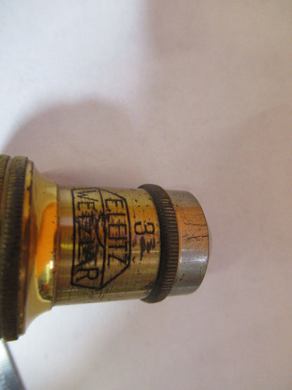 ANTIQUE ERNST LEITZ WETZLAR BRASS OBJECTIVE MICROSCOPE PART AS PICTURED 4b-ft-47