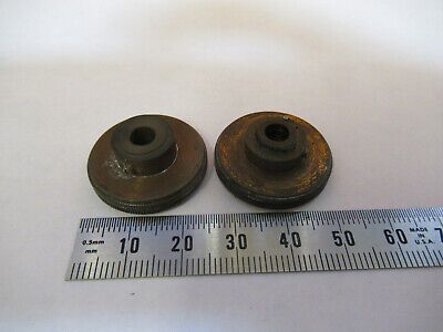 ANTIQUE BRASS KNOBS BAUSCH LOMB OLD MICROSCOPE PART AS PICTURED &P2-A-124