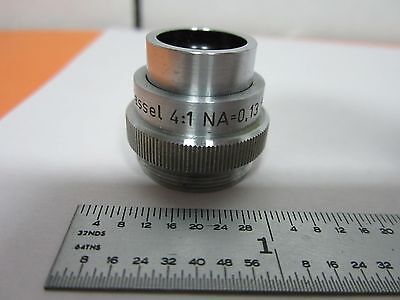 MICROSCOPE PART OBJECTIVE HERTEL KASSEL 4X OPTICS AS IS BIN#K9-47-A