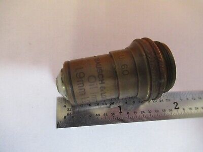 ANTIQUE BAUSCH LOMB 97X 1.9mm OBJECTIVE MICROSCOPE PART AS PICTURED &7B-B-09