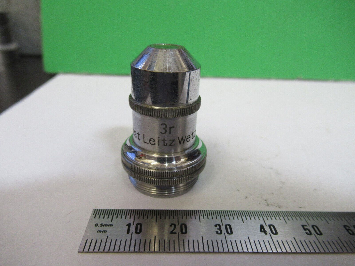 ANTIQUE ERNST LEITZ 3r OBJECTIVE OPTICS MICROSCOPE PART AS PICTURED #H3-A-69