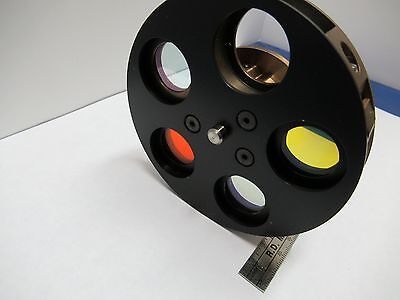 OPTICAL WYKO INTERFEROMETER FILTER WHEEL VERY NICE OPTICS AS PICTURED &85-34A