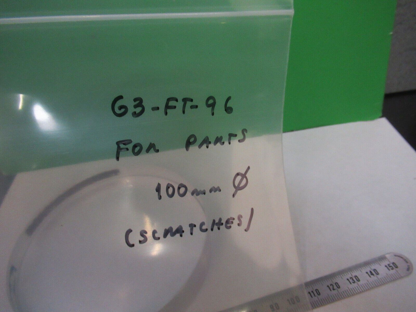 FOR PARTS OR REPAIR OPTICAL FLAT SUBSTRATE FUSED SILICA 4" PICTURED G3-FT-96