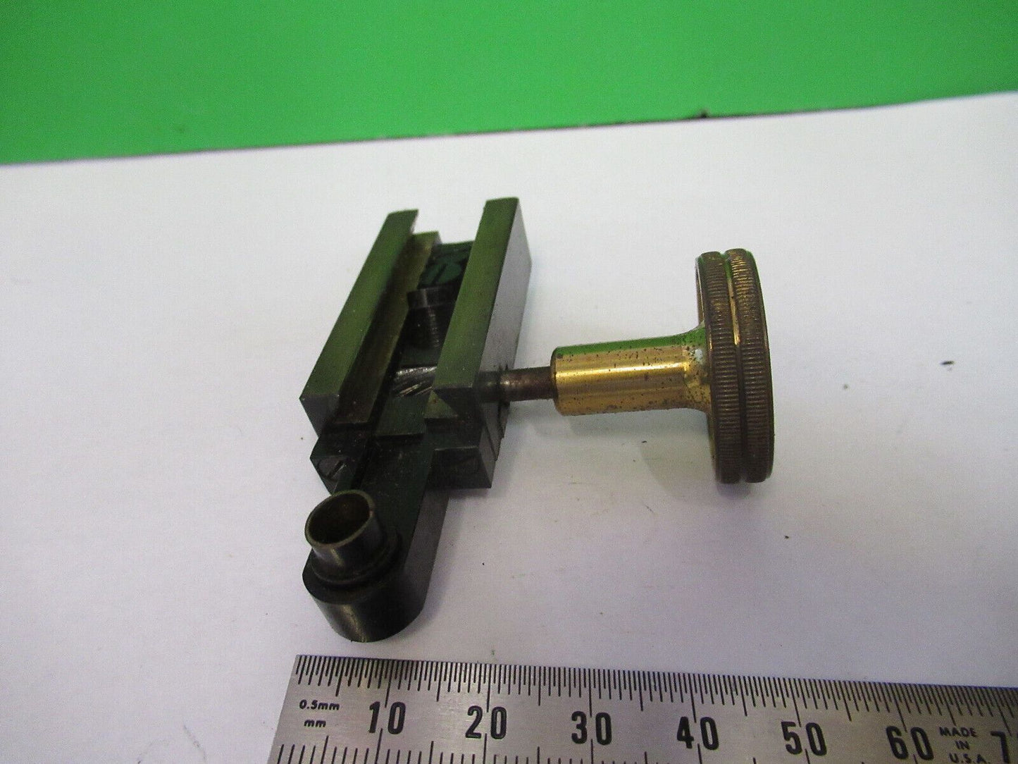 ANTIQUE ERNST LEITZ BRASS CONDENSER HOLDER MICROSCOPE PART AS PICTURED #R1-A-84