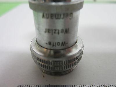 MICROSCOPE PART OBJECTIVE WOLFE WETZLAR GERMANY 45X OPTICS AS IS BIN#Q8-64