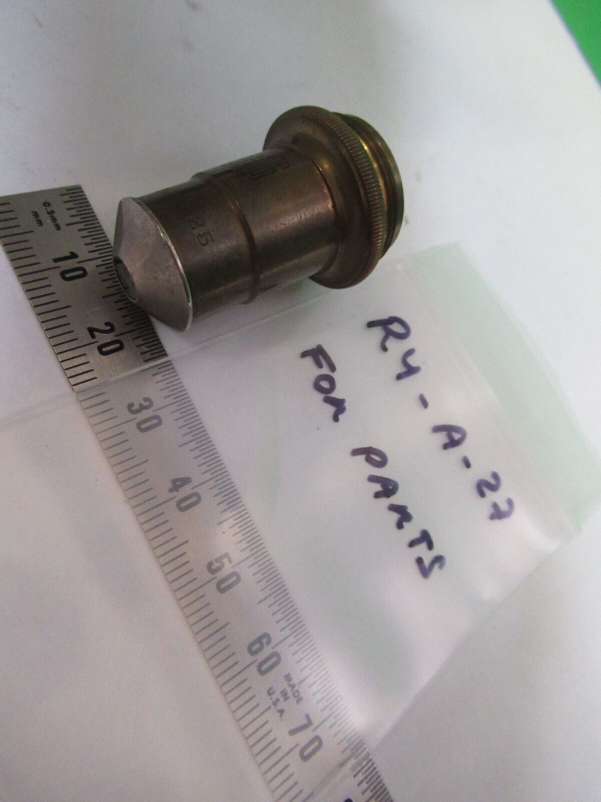 ANTIQUE SPENCER BRASS 10X OBJECTIVE LENS MICROSCOPE PART AS PICTURED R4-A-27