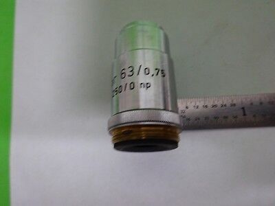 MICROSCOPE PART OBJECTIVE REICHERT AUSTRIA FLUOR 63X OPTICS AS IS BIN#72-61