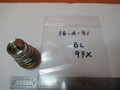 ANTIQUE BAUSCH LOMB BRASS OBJECTIVE 97X 1.9mm MICROSCOPE OPTICS PART &16-A-91