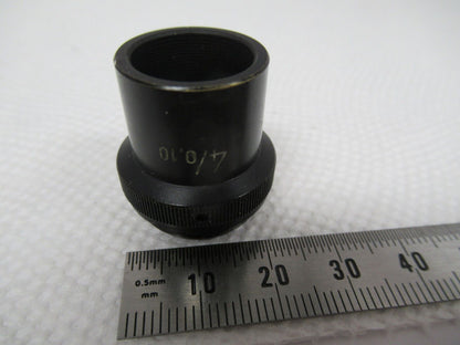 WILD HEERBRUGG SWISS M11 OBJECTIVE 4X LENS MICROSCOPE PART AS PICTURED W1-A-86