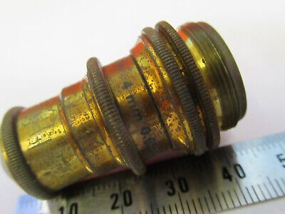 ANTIQUE BRASS BAUSCH LOMB OBJECTIVE  MICROSCOPE PART AS PICTURED F6-B-111