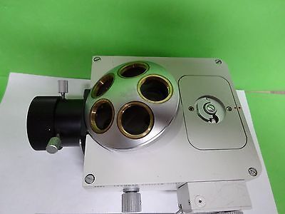 MICROSCOPE PART LEITZ GERMANY FLUORESCENCE NOSEPIECE OPTICS AS IS BIN#11-E-10