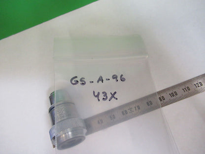 MICROLUX WETZLAR GERMANY 43X OBJECTIVE LENS MICROSCOPE PART AS PICTURED G5-A-96