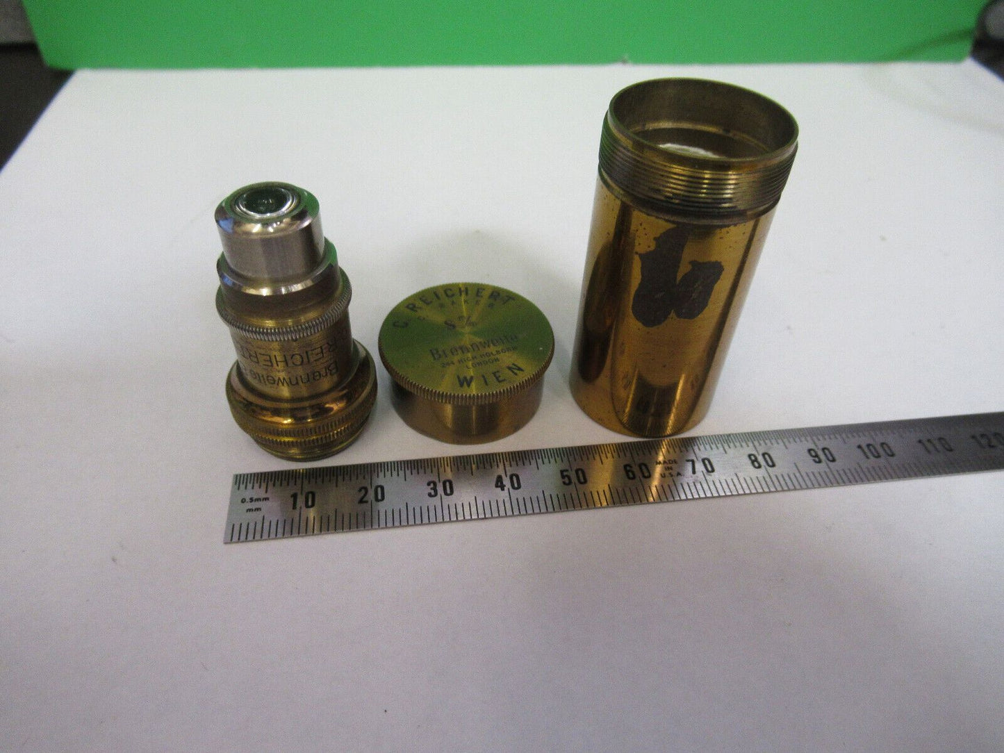 ANTIQUE REICHERT BAKER 8mm OBJECTIVE RARE MICROSCOPE PART AS PICTURED R2-B-22