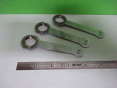 FOR PARTS MICROSCOPE OBJECTIVE LOT 3 EA HANDLES HOLDER ??  BIN#Y2-09