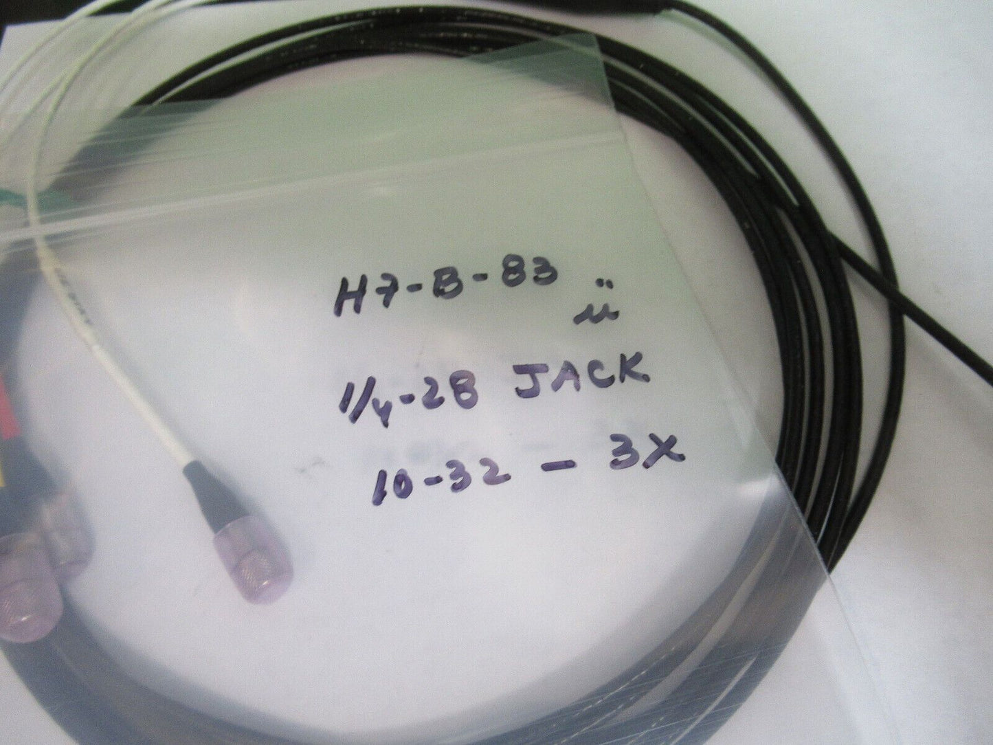 10 FEET TRIAXIAL CABLE  1/4-28 jack for PIEZO ACCELEROMETER PICTURED H7-B-83