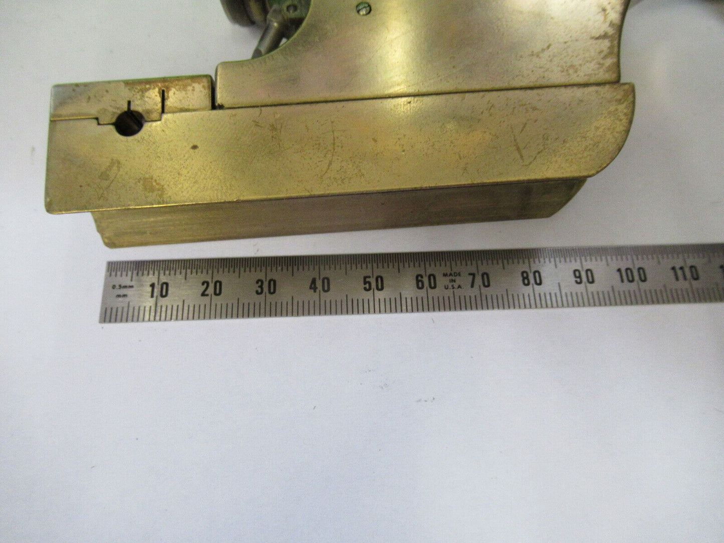 BAUSCH LOMB ANTIQUE BRASS STAGE SUPPORT MICROSCOPE PART AS PICTURED #W5-B-11