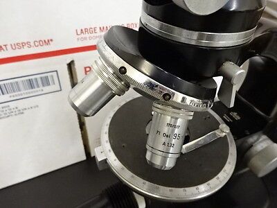 MICROSCOPE POLARIZING POL LEITZ WETZLAR GERMANY BERTRAND OPTICS AS IS B#top