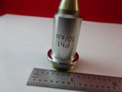 MICROSCOPE PART ZEISS GERMANY OBJECTIVE PH1 10X OPTICS AS IS #88-48