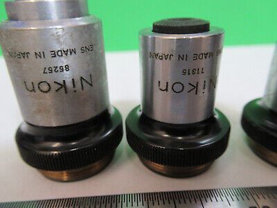 LOT NIKON JAPAN 4X 10X 40X OBJECTIVE OPTICS MICROSCOPE PART AS PICTURED #Z9-A-72