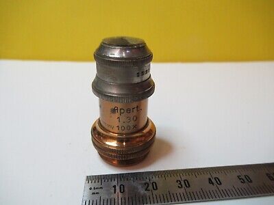 ANTIQUE OBJECTIVE BRASS LEITZ 1/12 OPTICS MICROSCOPE PART AS PICTURED &14-C-26