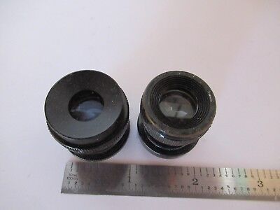 FOR PARTS LOT 2 EA ANTIQUE RARE EYEPIECES OCULAR MICROSCOPE PART OPTICS #60-A-09