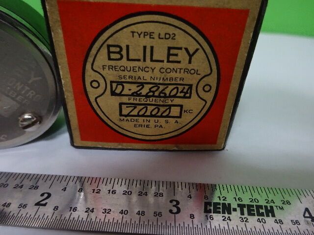 ANTIQUE QUARTZ RADIO CRYSTAL BLILEY ELECTRIC LD2 7000 FREQUENCY CONTROL #AS-92A