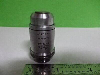 MICROSCOPE PART OBJECTIVE LEITZ WETZLAR GERMANY 100X OPTICS AS IS B#4-DT-A-3