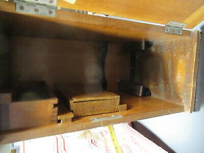 EMPTY REICHERT AUSTRIA WOOD CABINET ANTIQUE MICROSCOPE PART AS PICTURED #TB-4