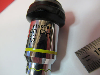 WILD SWISS OBJECTIVE PHASE 50X LENS PH FLUOTAR MICROSCOPE PART OPTICS Y6-B-32