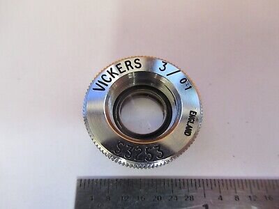 VICKERS ENGLAND OBJECTIVE 3X LENS OPTICS MICROSCOPE PART AS PICTURED &50-A-32