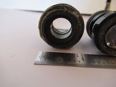 FOR PARTS LOT 2 EA ANTIQUE RARE EYEPIECES OCULAR MICROSCOPE PART OPTICS #60-A-09