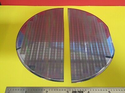 SILICON WAFER WITH OPTICAL COMPONENTS HALVED AS PICTURED &FT-6-114