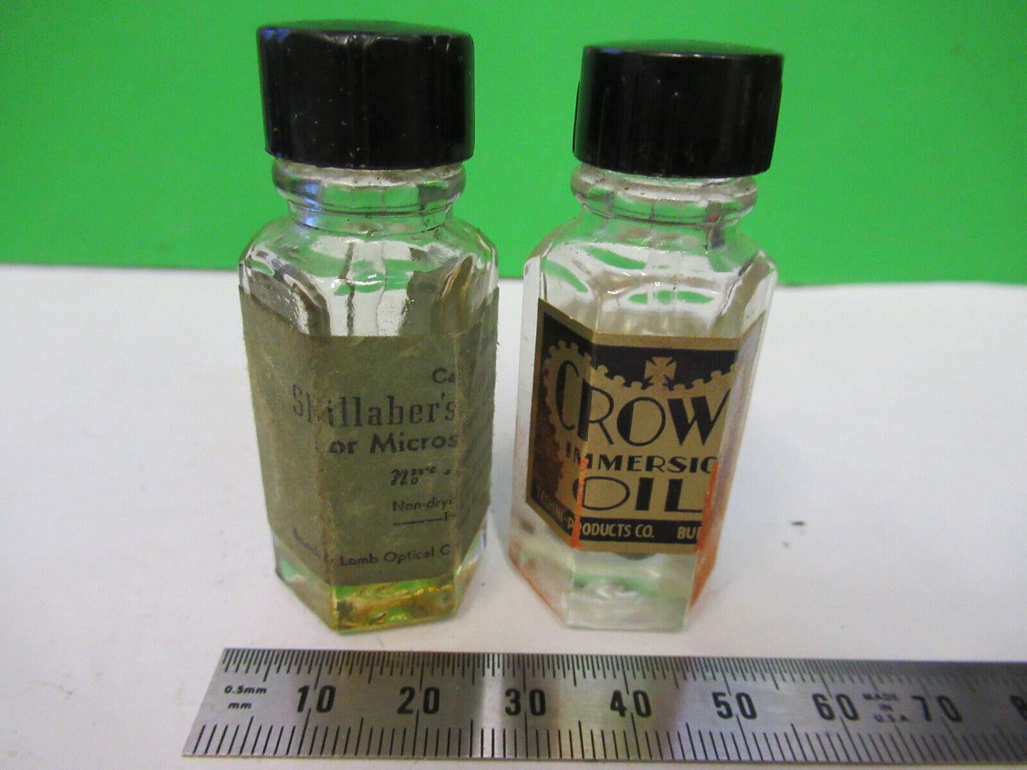 BAUSCH LOMB LOT IMMERSION OIL ANTIQUE BOTTLE MICROSCOPE PART AS PICTURED R1-A-88