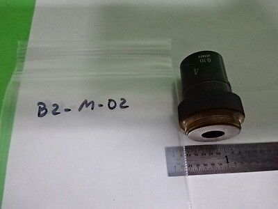 MICROSCOPE PART OBJECTIVE OLYMPUS PLAN 4X OPTICS AS IS B2-M-02