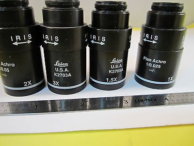 LOT 4 EA EMPTY SHELLS MICROSCOPE OBJECTIVE LEICA PARTS  REPAIR  BIN#C1