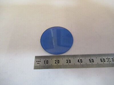 OPTICAL BLUE GLASS FILTER MICROSCOPE PART OPTICS AS PICTURED &F1-A-17