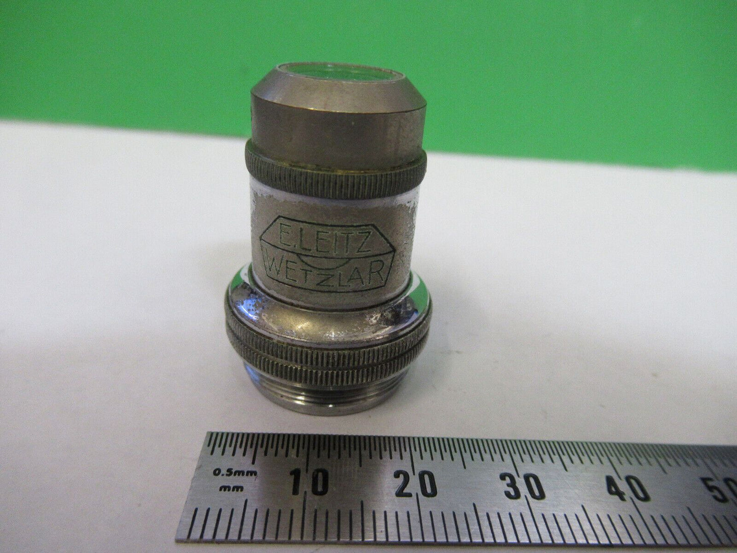 MICROSCOPE POL OBJECTIVE LEITZ 1X LENS GERMANY OPTICS AS PICTURED #S2-C-87