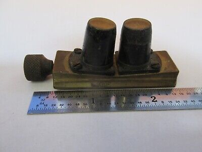 ANTIQUE BRASS STEREO OBJECTIVES OPTICS MICROSCOPE PART AS PICTURED &7B-B-81