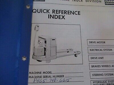 CLARK HAND PALLET PARTS P465 MANUAL &BIBLI