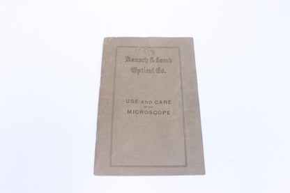 Bausch & Lomb Antique Booklet "Use and Care of the Microscope"