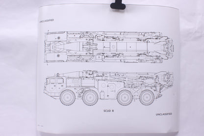 Vintage Late Cold War-era American Defense Poster SCUD Missile Launcher (in White)