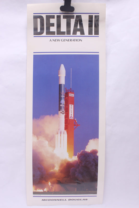 Vintage 1990s McDonnell Douglas Delta II Rocket Poster