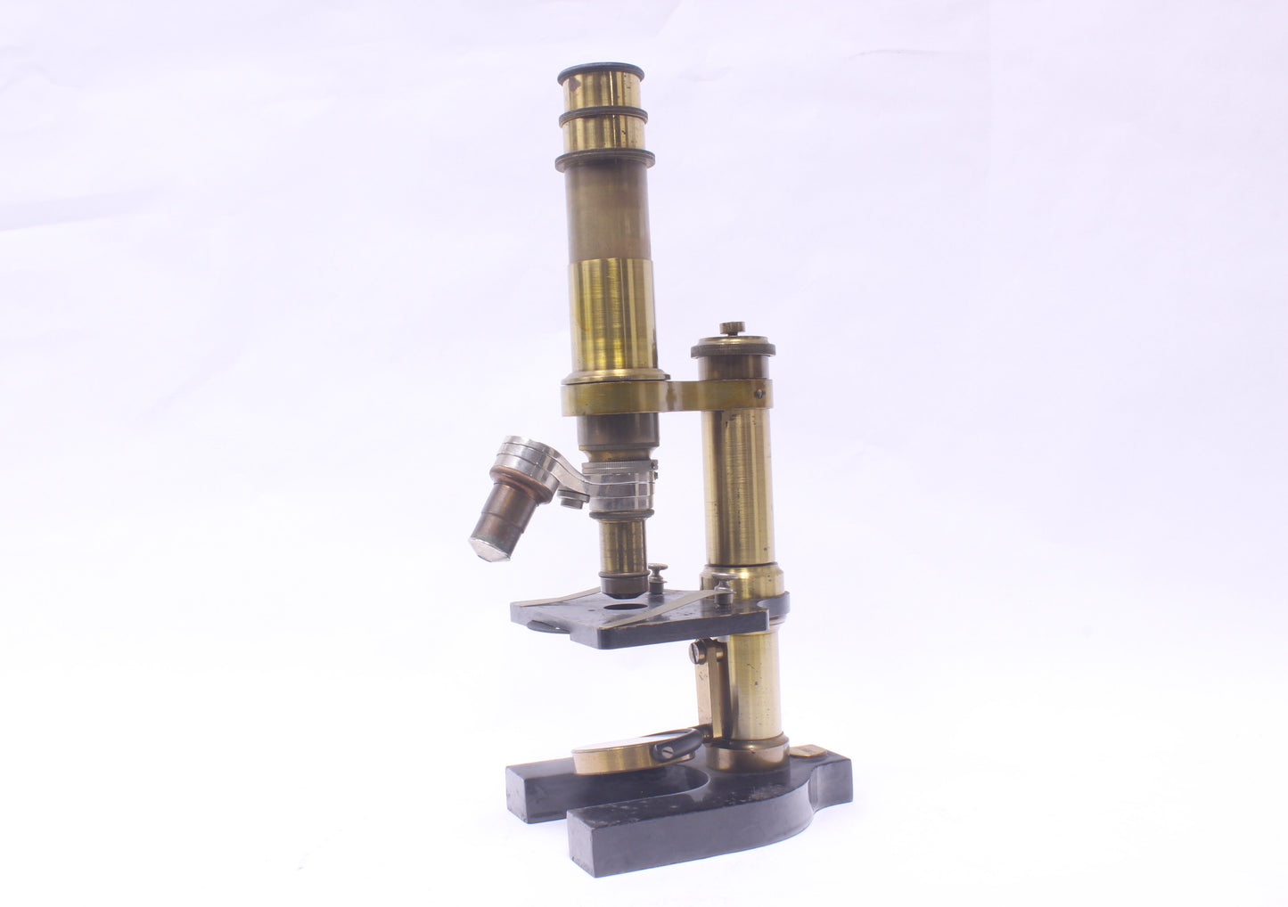 Bausch & Lomb Antique Brass Microscope with Spencer and Leitz Optics (12971)