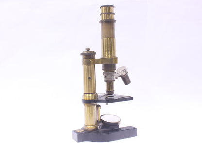 Bausch & Lomb Antique Brass Microscope with Spencer and Leitz Optics (12971)