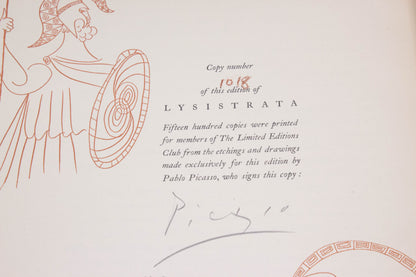 Lysistrata Book Signed by Pablo Picasso and Including Six Original Etchings