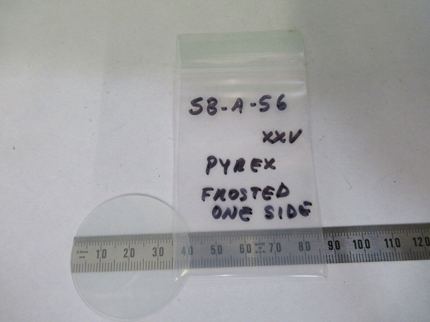 OPTICAL PYREX GLASS FROSTED one side  41mm by  1mm OPTICS AS PICTURED S8-A-56