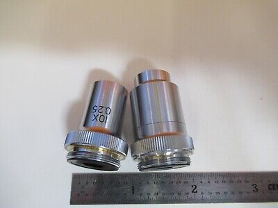 LOT 2 EA OBJECTIVE 10X 20X JAPAN OPTICS MICROSCOPE PART as pictured &A4-FT-93