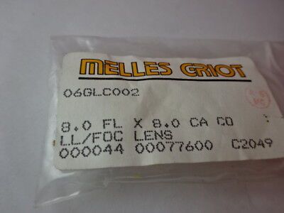 OPTICAL MELLES GRIOT LENS FOC PRECISION LASER OPTICS AS IS #F3-A-05