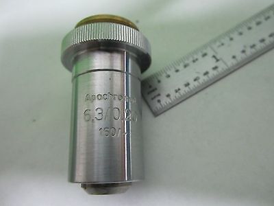 OBJECTIVE AUS JENA GERMANY 6.3X APO APOCHROMAT MICROSCOPE OPTICS AS IS BIN#T5-60