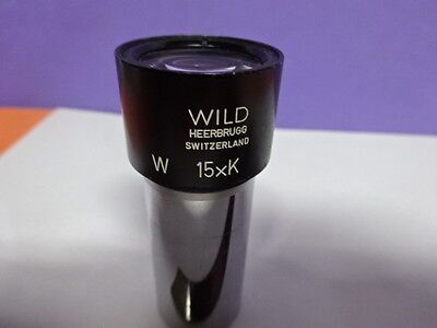 WILD HEERBRUGG SWISS W 15xK OPTICS MICROSCOPE EYEPIECE OPTICAL OCULAR &AC-21